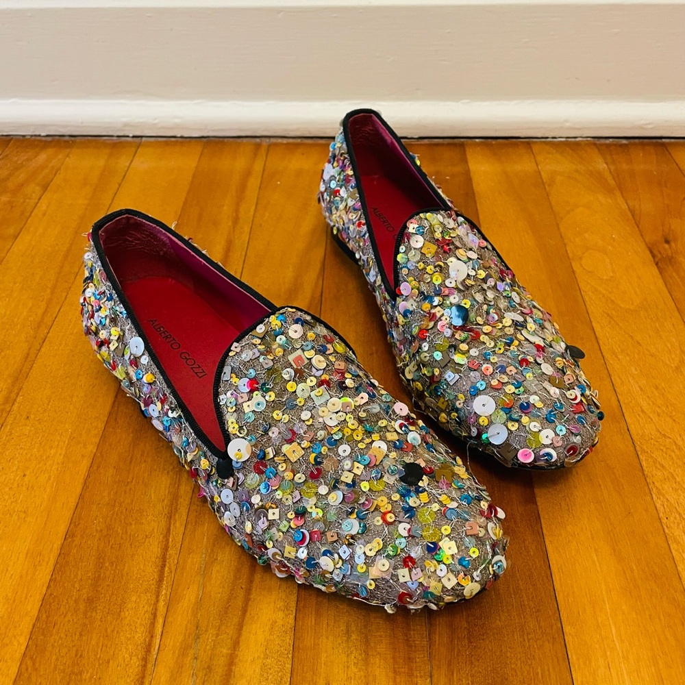 Couture Vintage Holiday sequin flats